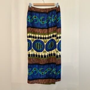 Vintage KGR maxi skirt abstract pattern made in USA